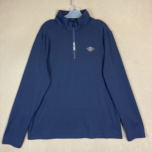 G Fore Pullover Mens L Blue Tech Jersey Golf 1/2 Zip Long Sleeve Stretch - Picture 1 of 13